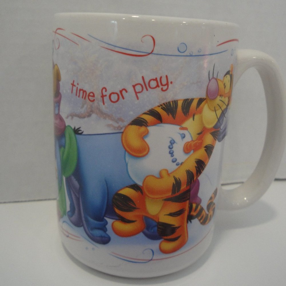 Disney Mug with Winnie the Pooh--Snow Day--Time for Play
